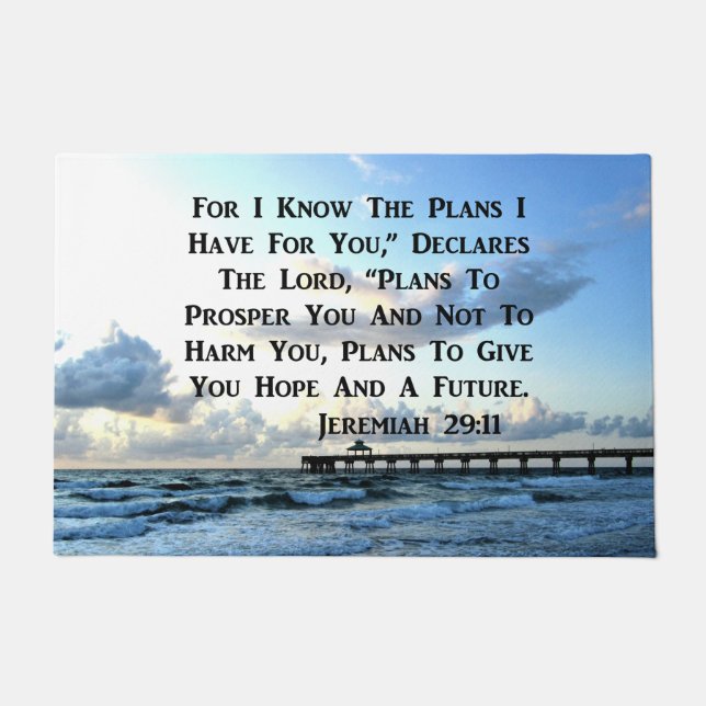 OCEAN SCENE JEREMIAH 29:10 PHOTO DESIGN DOORMAT (Front)
