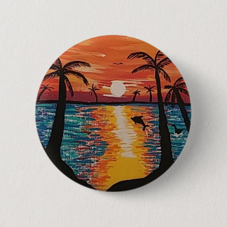 Ocean Scene "Picture Perfect Escape" pin/ 6 Cm Round Badge