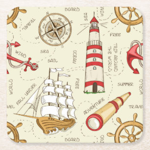 Ocean Scene Square Paper Coaster