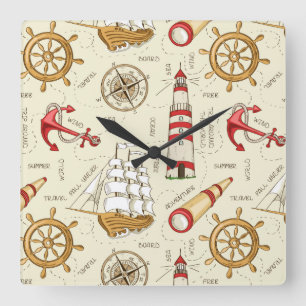 Ocean Scene Square Wall Clock