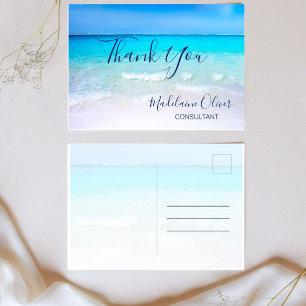 Ocean Scene Summer Beach Blue Thank You Postcard