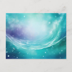 Ocean Scene with Swirling Watercolor Postcard
