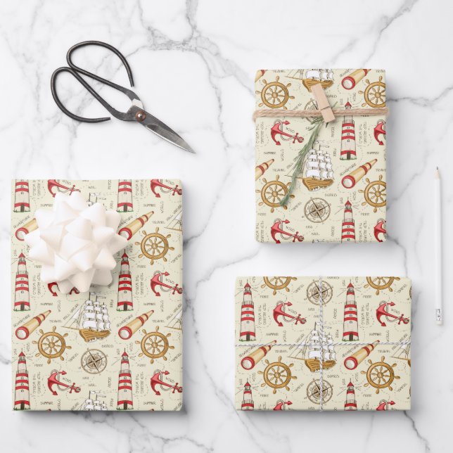Ocean Scene Wrapping Paper Sheet (Front)
