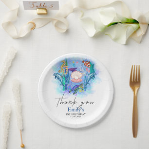 Ocean Sea Animals Baby Birthday Party Paper Plates