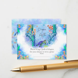 Ocean Sea Animals Baby Diaper Raffle Enclosure Card