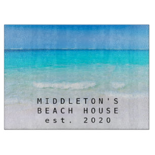 Ocean Sea Beach Coastal Blue Aqua Personal Family Cutting Board