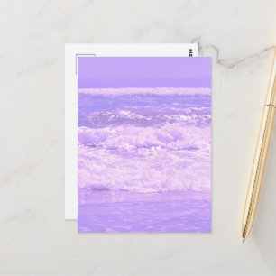 Ocean Sea Beach Purple Waves Water Postcard
