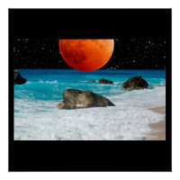 Ocean Sea Beach Rock Sand Moon Stars Personalise
