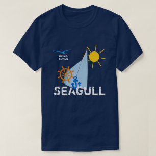 Ocean Sea Boating Sail dark customisable T-Shirt