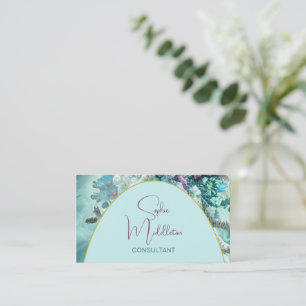 Ocean Sea Coral Blue Elegant Business Card