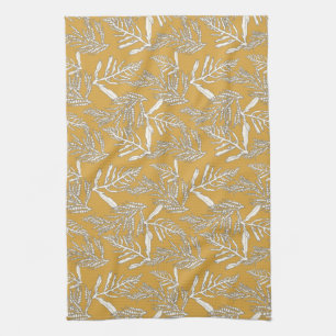 Ocean Sea Kelp on the Beach in Gold Tea Towel
