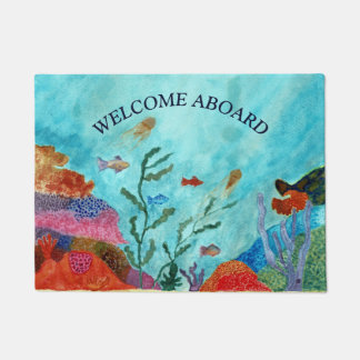 Ocean Sea Life Underwater Coastal Beach House Doormat