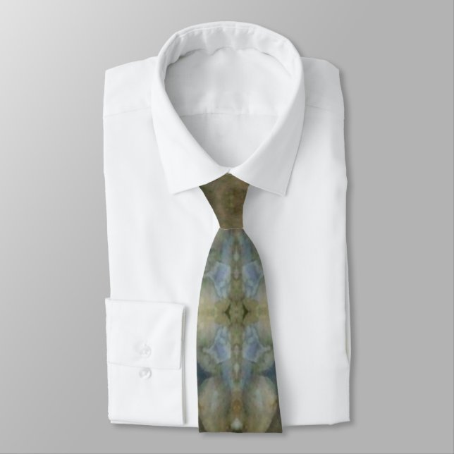 Ocean Sea Marine Sediment Gemstone Boxed Pattern Tie (Tied)