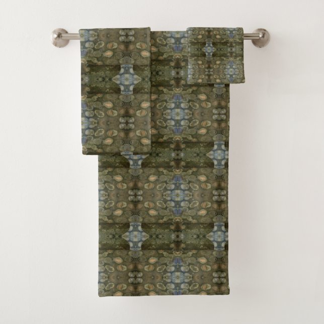 Ocean Sea Marine Sediment Gemstone Collection Box Bath Towel Set (Insitu)