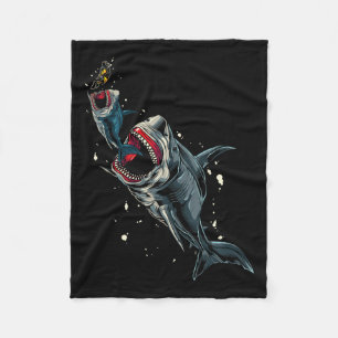Ocean Sea Monster Hunting Megalodon Scuby Diver Gi Fleece Blanket