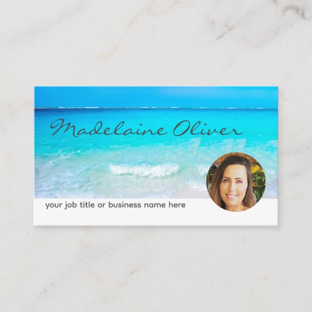 Ocean Sea Photo Travel Professional Business Card (Front)