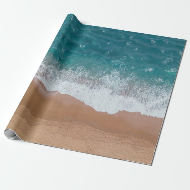 Ocean Sea Sand Shore Wrapping Paper (Unrolled)
