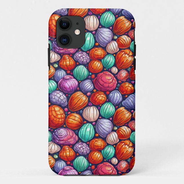Ocean Sea Shell Colourful Beach Design Case-Mate iPhone Case (Back)