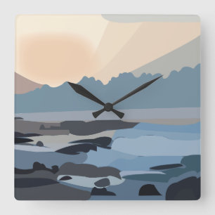 Ocean Sea Sky Nature Square Wall Clock