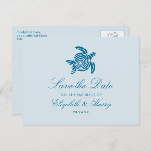 Ocean Sea Turtle, Sea Blue Beach Save the Date Postcard