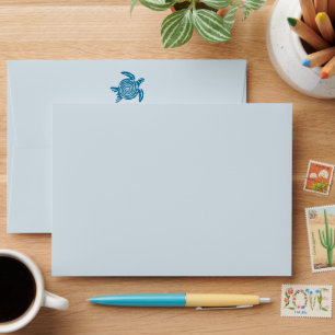 Ocean Sea Turtle, Sea Blue Beach Wedding Envelope