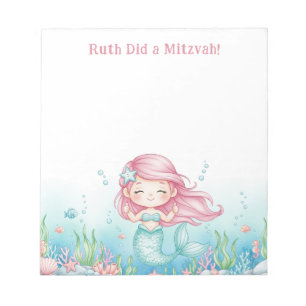 Ocean Sea Underwater Mermaid Personalised Mitzvah Notepad