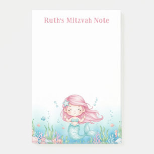 Ocean Sea Underwater Mermaid Personalised Mitzvah Post-it Notes