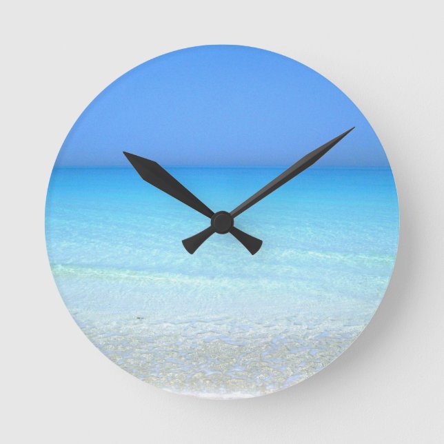 Ocean Sea Wave Photography Round Clock (Front)