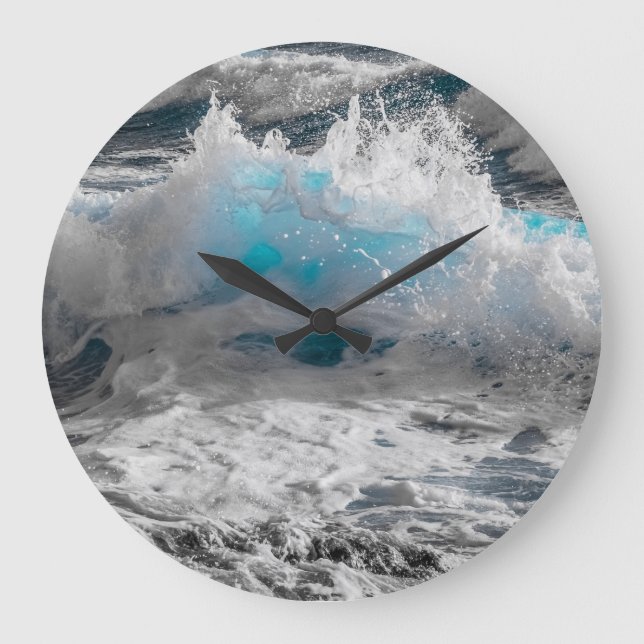 Ocean Sea Wave Round Wall Clock (Front)