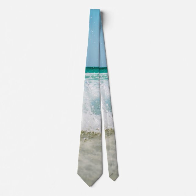 Ocean Sea Waves Crashing on Beach Trendy & Stylish Tie (Front)