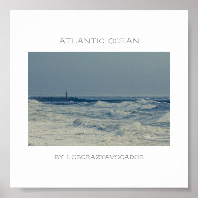 Ocean Sea Waves Stormy Weather Pier Poster (Front)