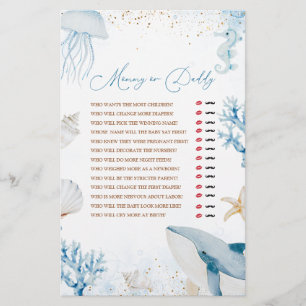 Ocean Sea You Soon Baby Shower Mummy or Daddy