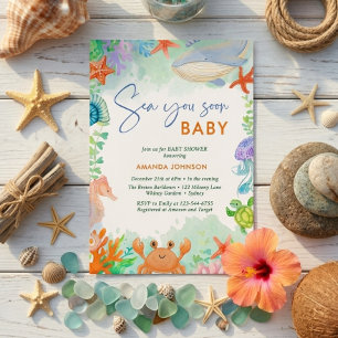 Ocean Sea you Soon Summer Baby Shower Invitation