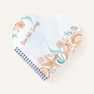 Ocean Seashell Dive Into Success Motivational Spir Notebook