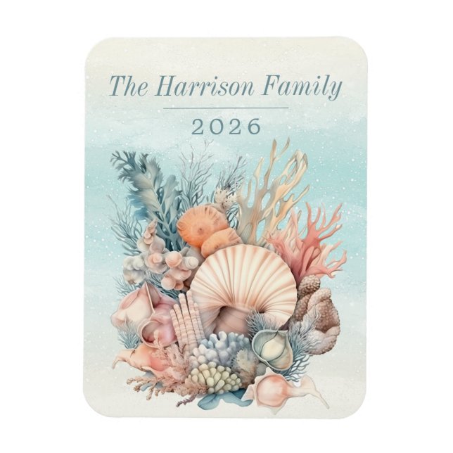Ocean Seashells Cruise Ship Stateroom Magnet (Vertical)