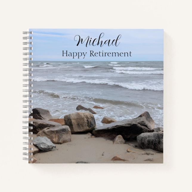 Ocean Seaside Beach Photo Special Message and Name Notebook (Front)