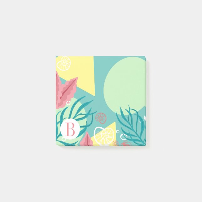 Ocean Seaweed Modern Geometric Post-it Notes (Front)