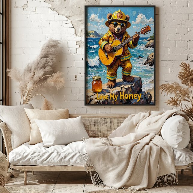 Ocean Serenade: Bear's Rocky Ballad Poster (Creator Uploaded)