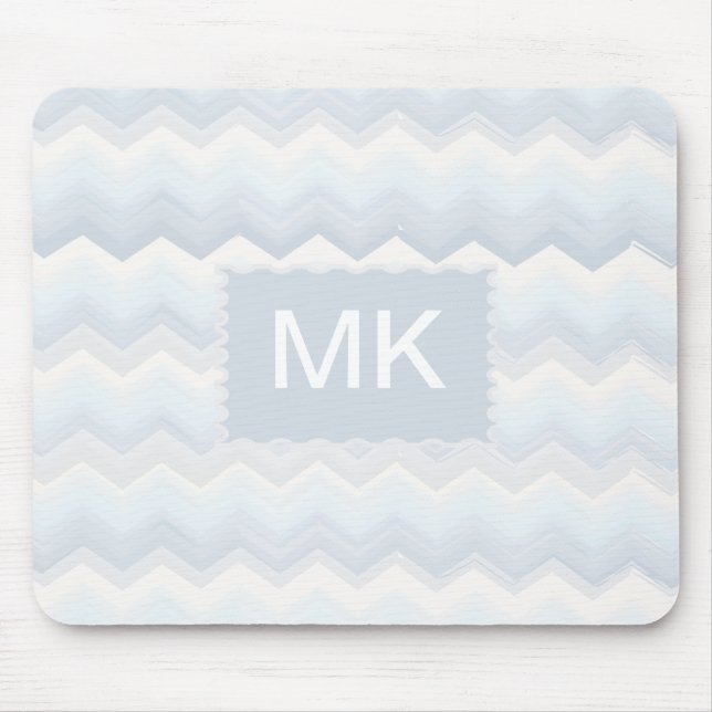 Ocean Shades Watercolor Chevron Mouse Pad (Front)