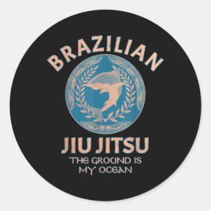 Ocean Shark Brazilian Jiu-Jitsu MMA BJJ Classic Round Sticker