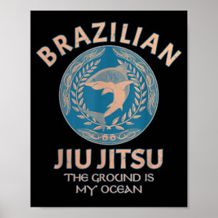 Ocean Shark Brazilian Jiu-Jitsu MMA BJJ Poster
