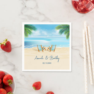 Ocean Shore Beach Chairs Napkin