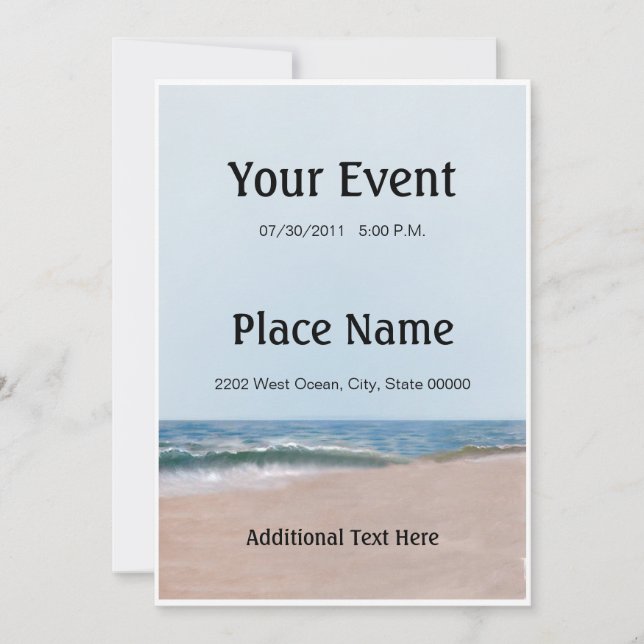 Ocean Shore Beach Invitation (Front)