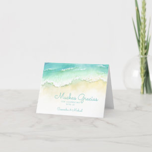 Ocean Shore Beach Muchas Gracias Thank You Card