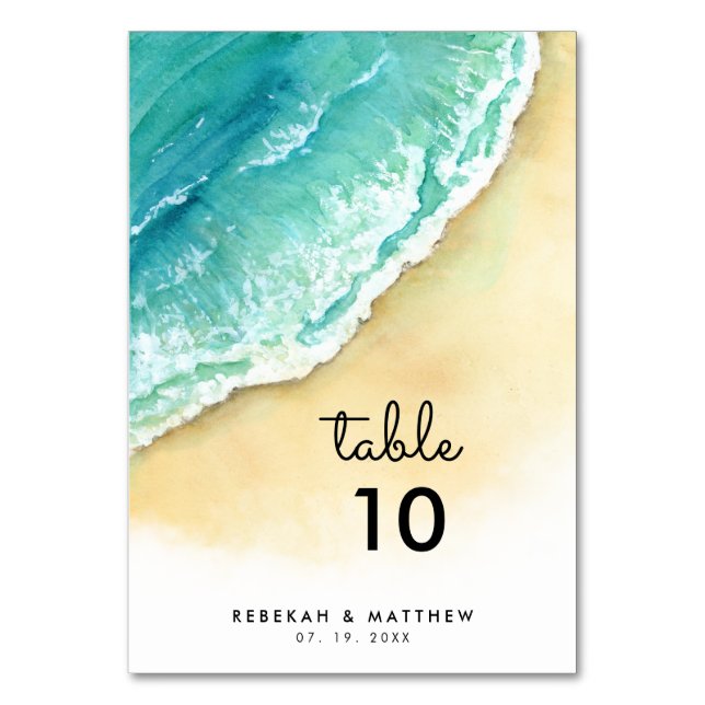 Ocean Shore | Beach |  Table Number (Front)