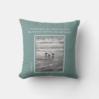 Ocean shore birds, with Bible verse from Timothy Cushion