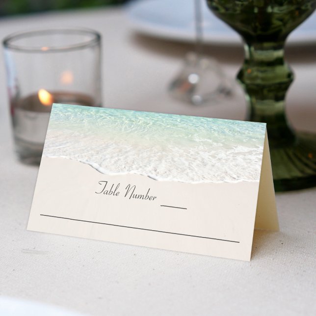 Ocean Shoreline Beach Reception Place Card (Creator Uploaded)