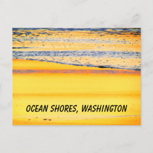 Ocean Shores, WA, Beach Sunset Photo Postcard