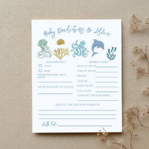 Ocean Shower Baby Predictions & Advice Card