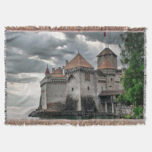 Ocean side Cloudy Castle Throw Blanket